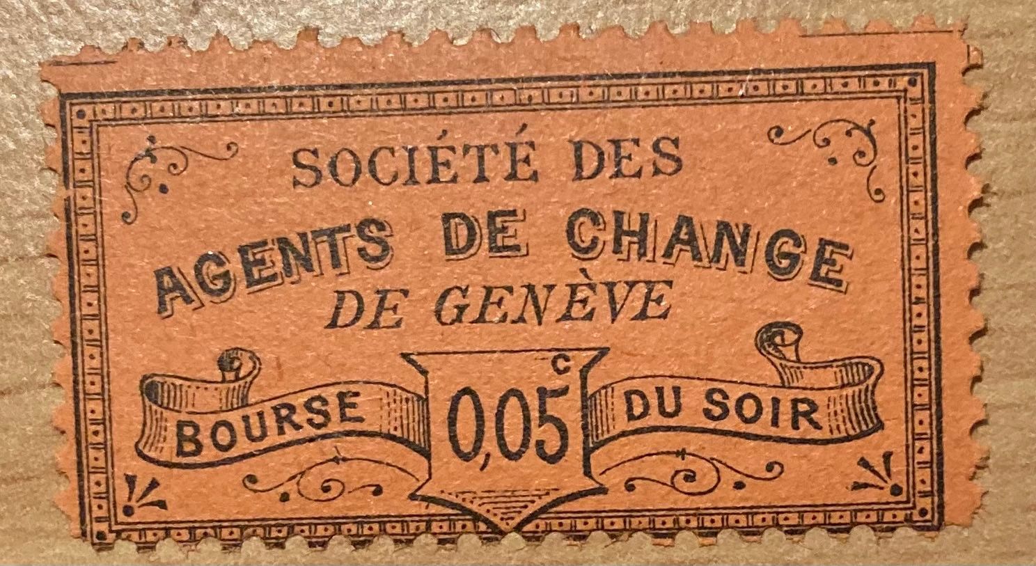 Tutti i francobolli: Fiskalmarke Genf - Agents de Change Genève Bourse du Soir – Usato da Hunzenschwil venduto da zibu88