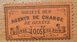 Fiskalmarke Genf - Agents de Change Genève Bourse du Soir