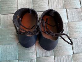 1 Paar Puppenschuhe, Schuhe Kunstleder, Schnürsenkel, 4.5 cm