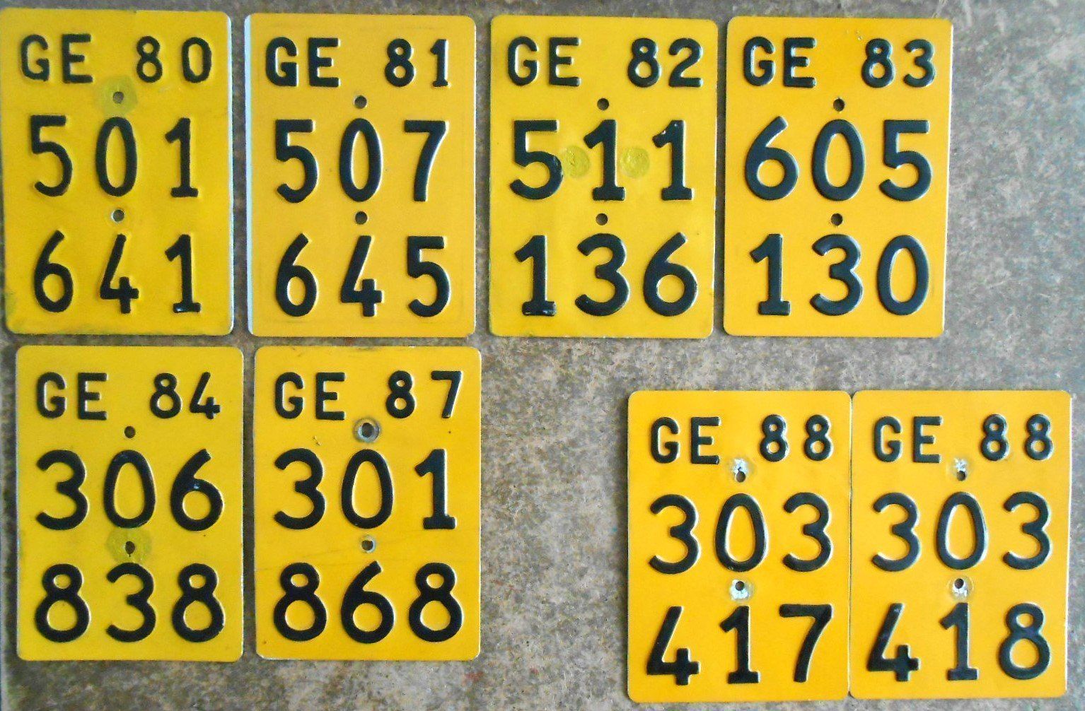 Insegne: Velonummer Mofanummer Genf Genève GE 80 – Usato da Bülach venduto da bauchnuschti2 1
