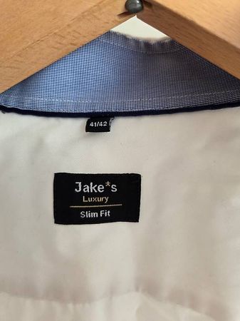 Jakes Luxury Hemd Slim Fit weiss Gr.41/42 Businesshemd