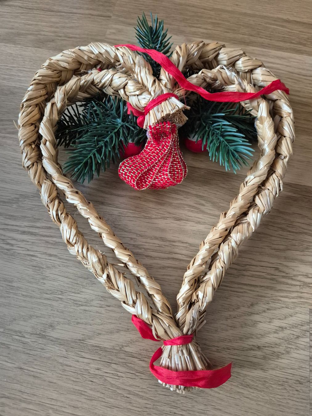 Toutes les décorations: Weihnachtsdeko Herz aus Stroh – D'occasion à Langenthal par Polarisstern 1