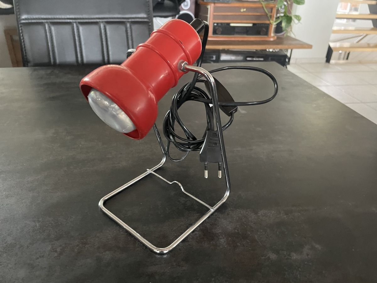Lampen: Lampe de Bureau Design Vintage Rouge – Gebraucht aus Vallamand von Bricbracbroc82 1