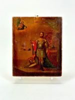 Antike Russische Ikone, Heiliger Alexander Nevsky, 18. Jh