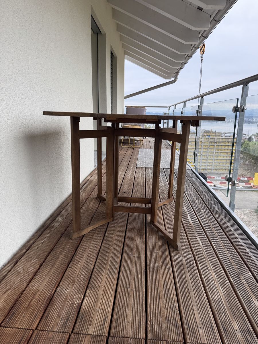 Tables: Foldable Wooden Balcony Table Brown – D'occasion à Altendorf par yol_hbg8 4