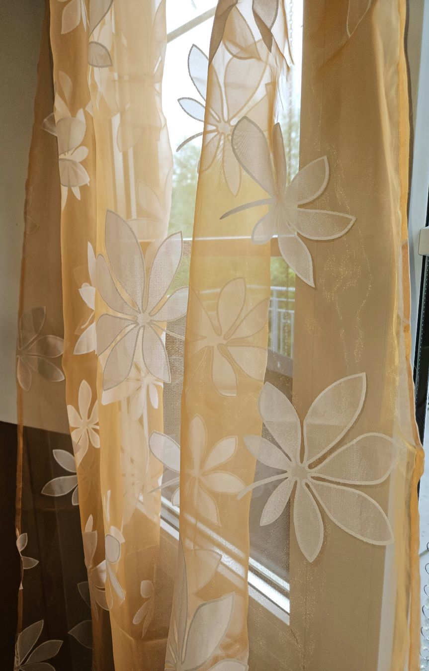 Tende: Orange Vorhänge mit Blumenmuster lang – Usato da Rheineck venduto da Eulalia40 2