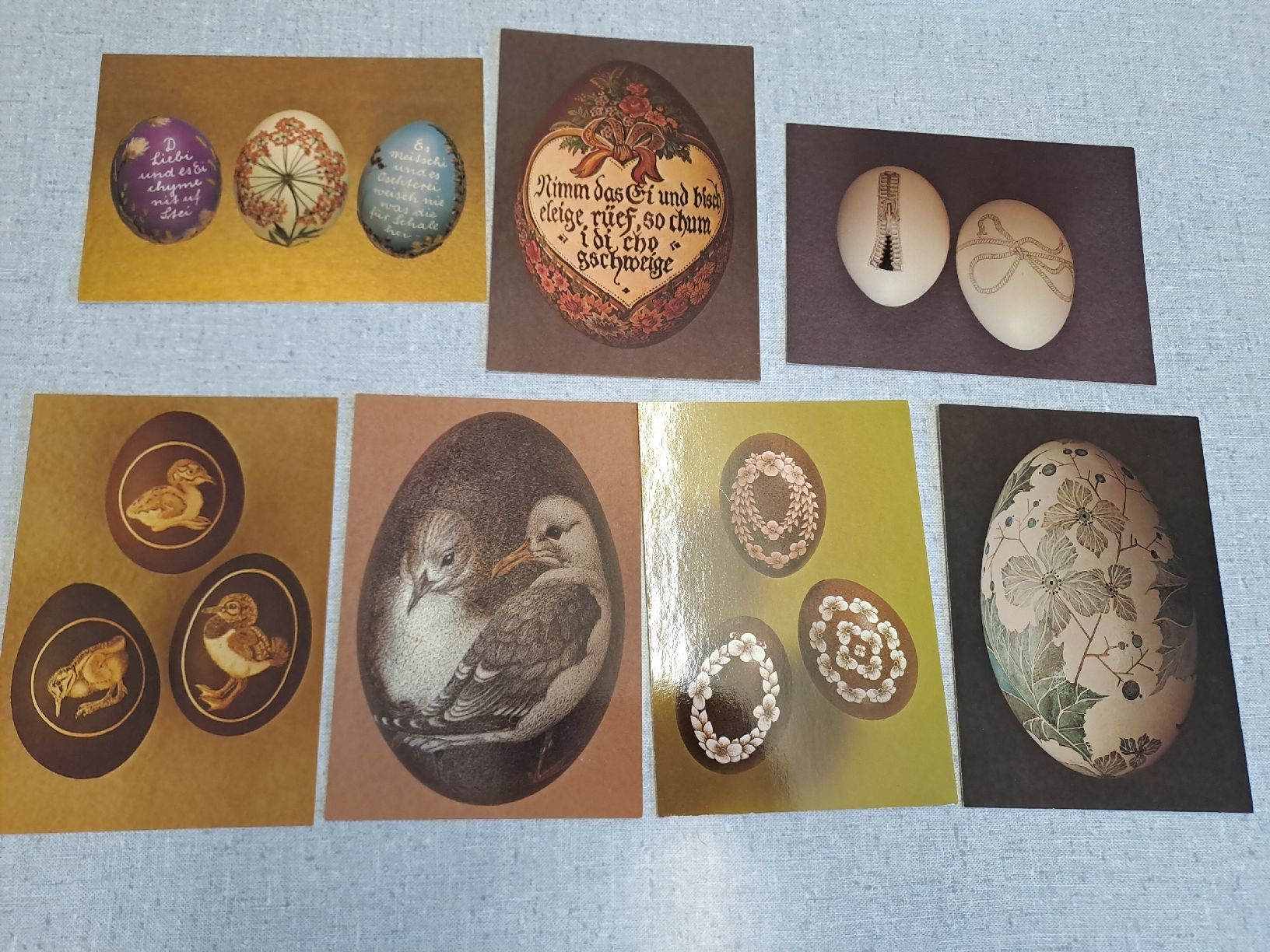 Ansichtskarten: 7 Postkarten Ostern Eierkunst – Neu (gemäss Beschreibung) aus Uznach von Walaylatiere