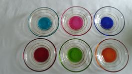 Vintage 6 Glasteller 10 cm / ca. 1960