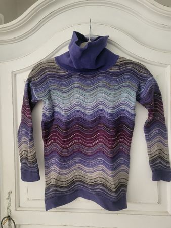 Missoni Rollkragen Pullover lila gestreift Grösse S