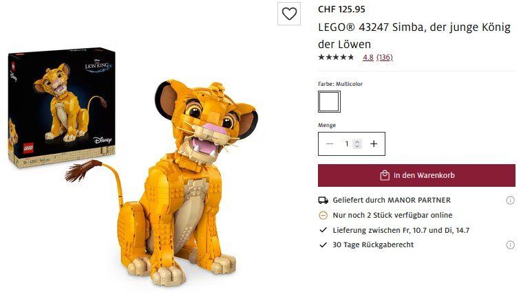 Lego Baukästen: LEGO Disney 43247 Simba – Gebraucht aus Collonges von arashee 3
