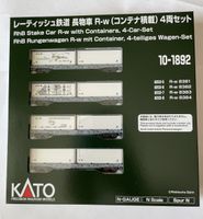 KATO RhB Rungenwagen mit Container, 4-tlg.