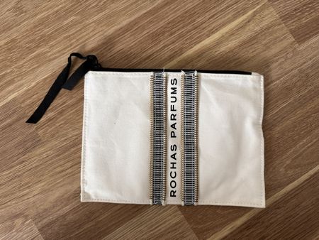 Rochas Parfums cosmetic pouch white canvas bag