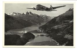 Aviatik - SWISSAIR Flugzeug über Engadiner Seen - 1952