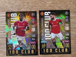 Topps Match Attax 100 Club Rashford Fernandes Manchester ...