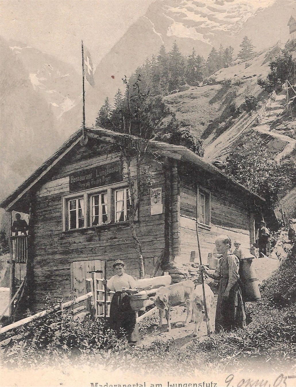 Cartoline postali: 9.1905 Maderanertal am Lungenstutz belebt – Usato da Zürich venduto da Hagliweg