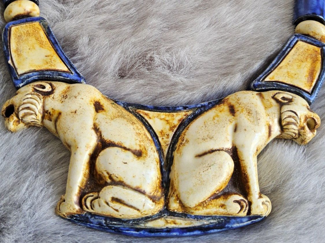 Catenine: Art Déco Egyptian Revival Collier, ca 1930 – Usato da Zürich venduto da SciTec 4