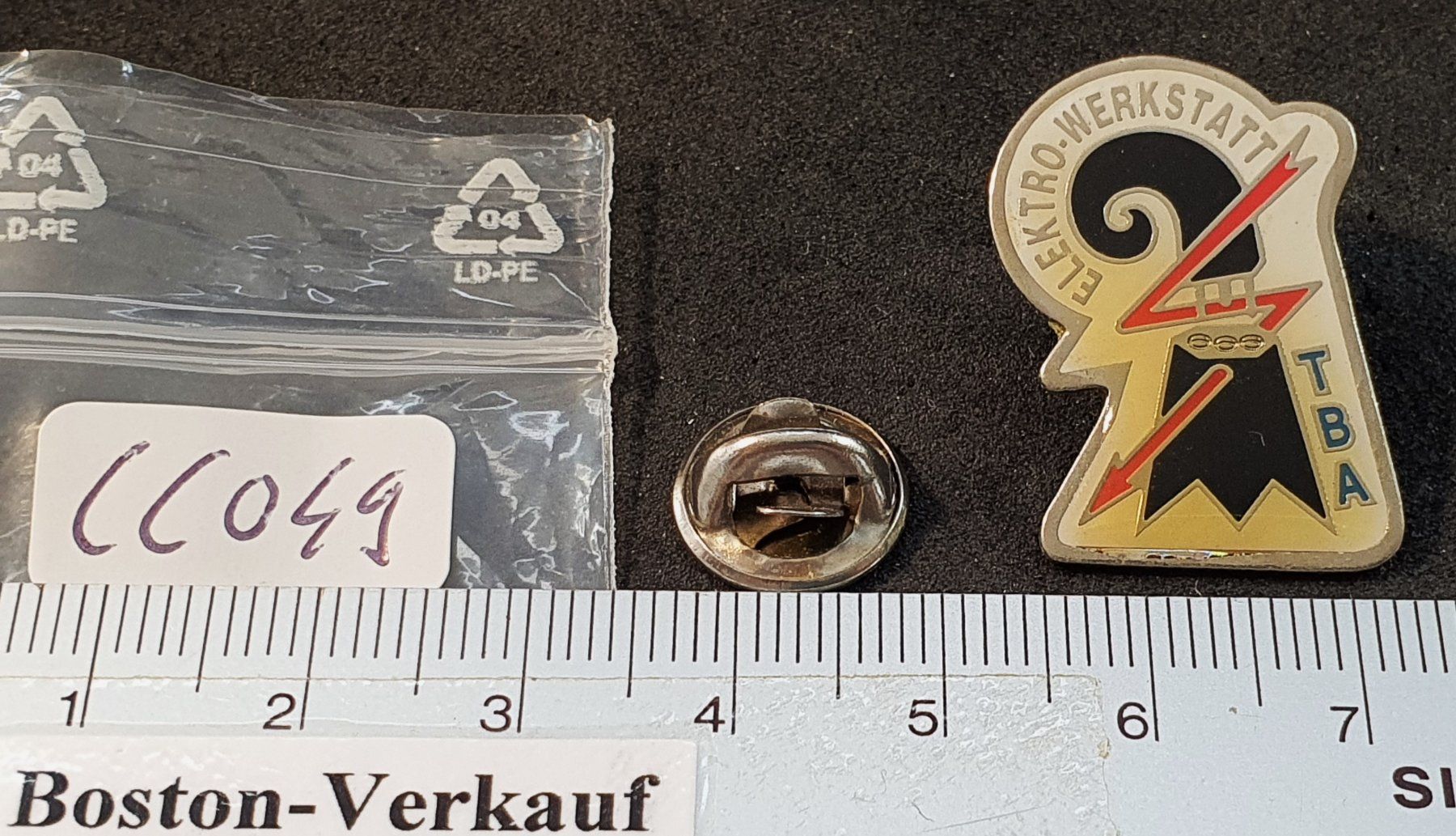 Placchette & Badge: CC049 - Pin TBA Basel Elektro - Werkstatt Baslerstab Blitz – Usato da Reinach BL venduto da Boston-Verkauf 1