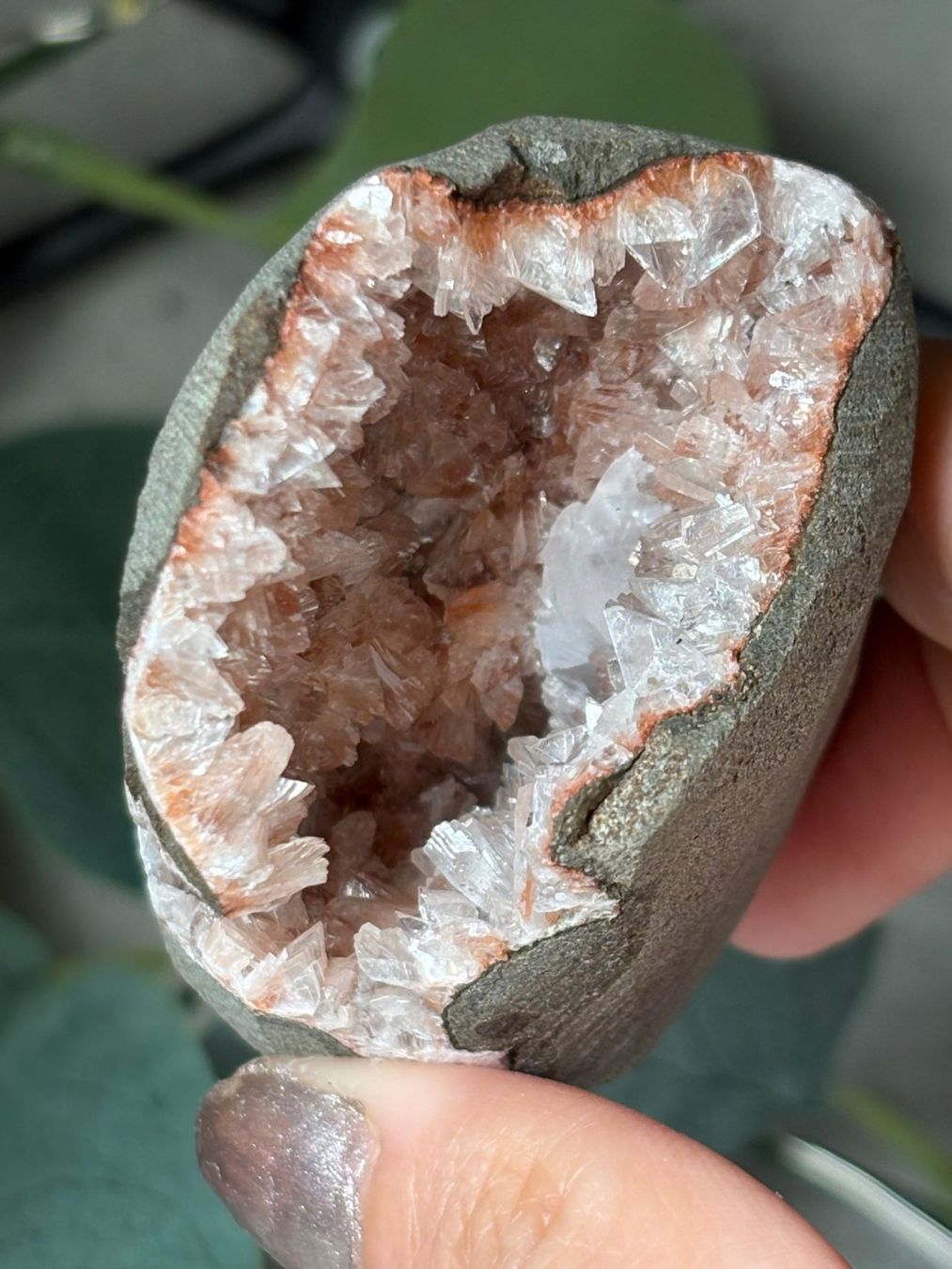 Pietre preziose: Pink Heulandit-Geode (mit Calcit) – Nuovo (secondo la descrizione) da Neuheim venduto da m.hald 7