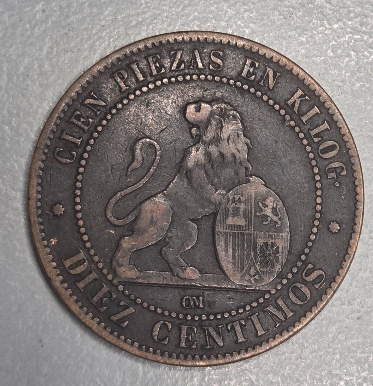 Toutes les monnaies: Münze 10 Centimos 1870 Spanien – D'occasion à Luzern par Kartenansicht 1