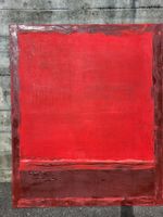 Ölbild 100x120cm Horizont in rot