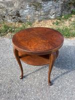 Table d'appoint ronde bois massif placage noyer époque  1940