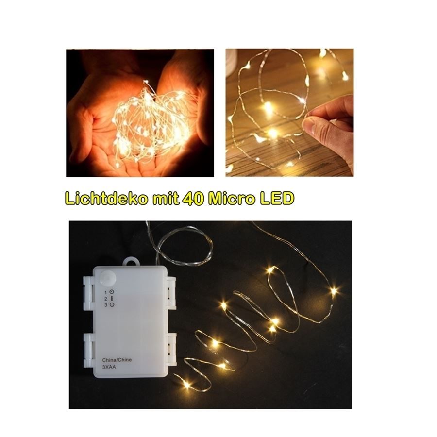 Ghirlande e barre luminose: Leuchtdraht 40 Micro LEDs, Timer – Nuovo e nell'imballaggio originale da Wettingen venduto da Swala