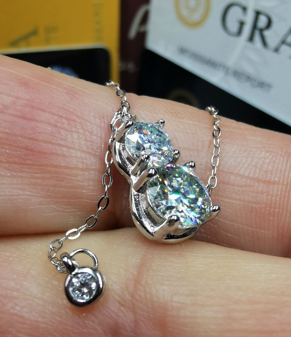 Catenine: Collier argent diamants de moissanite de 1,5 ct certifiés – Nuovo e nell'imballaggio originale da Reconvilier venduto da Tsma67 5