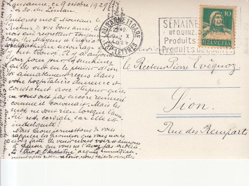 Cartoline postali: Lac Léman 1929 – Usato da Bürglen TG venduto da StampGraf 1