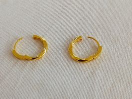2 Creolen Ohrhänger Silber 925, vergoldet 1gStk.