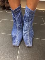 Spanische Modische Stiefelette Ankle Boots Jean-Optik Gr 35