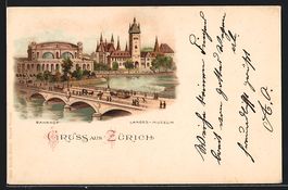 Litho Zürich, Bahnhof und Landesmuseum