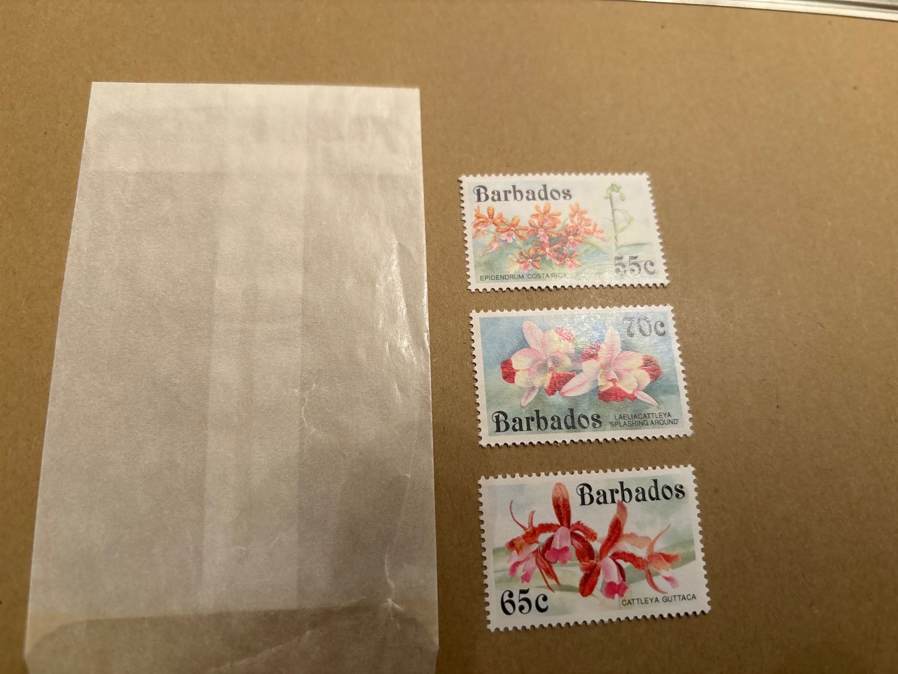Tutti i francobolli: Briefmarken Orchideen Barbados – Nuovo e nell'imballaggio originale da Zürich venduto da engebrunau