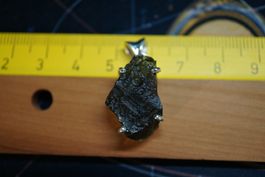 Moldavit Anhänger mit Silber  5.2g   ! Rarität