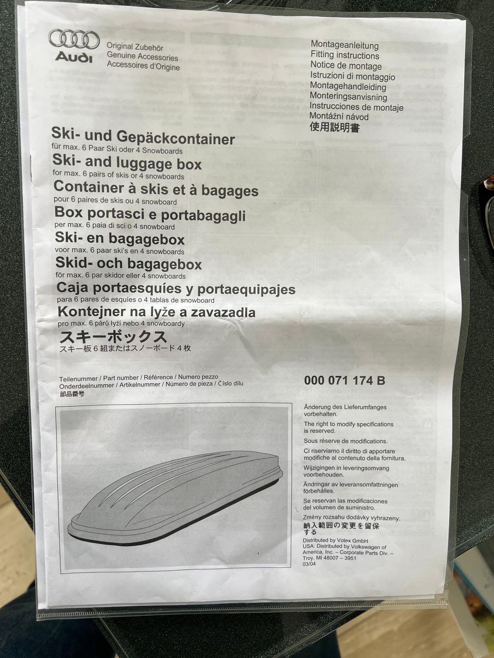 Coffres de toit: Dachbox Audi Orginal – D'occasion à Fehren par Dneper68 2