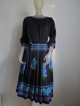 Vintage Kleid mit Print, Grösse 38