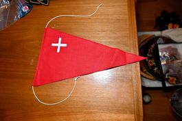 VINTAGE Schwyz ST. GALLER STICKEREI wimpel GUTER ZUSTAND