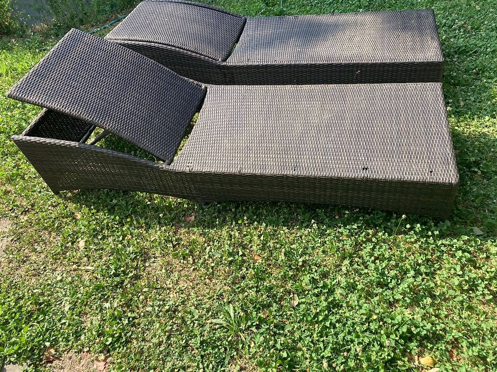 Sedie a sdraio: Lettino da giardino in ratan per esterni – Usato da Ascona venduto da ali_598k 1