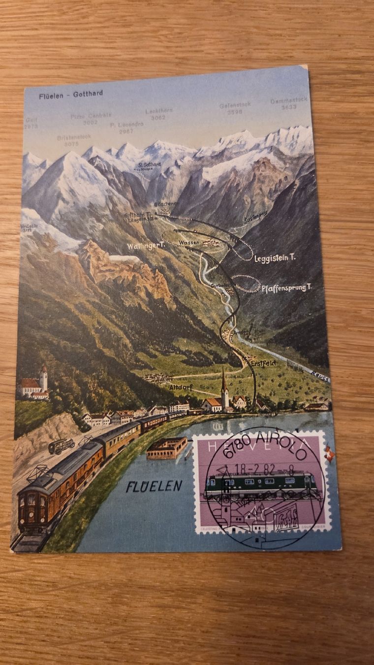 Tutti i francobolli: 1982 FDC Maximumkarte 100 Jahre Gotthardbahn – Usato da Arni AG venduto da Moth68