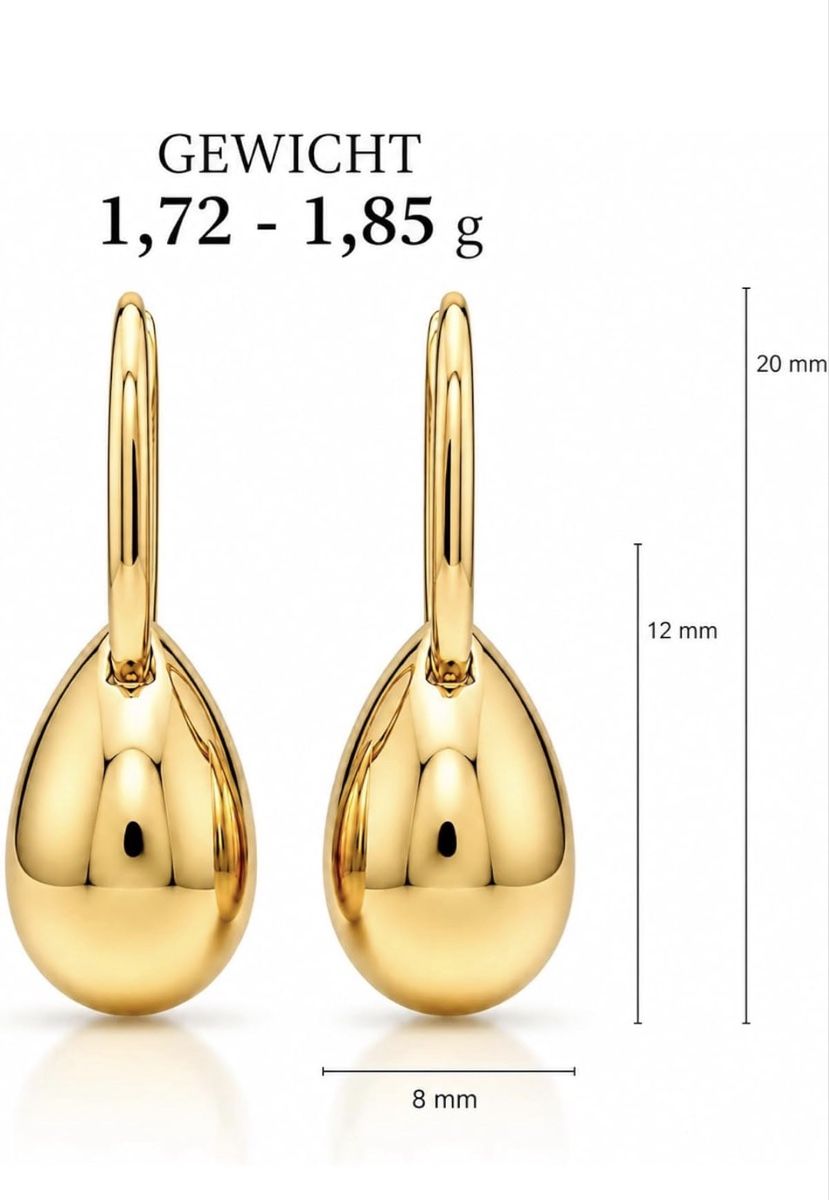 Orecchini pendenti & Orecchini a lobo: Ohrringe aus 375er-Gold  – Nuovo e nell'imballaggio originale da Hemmental venduto da GoldWert1 2