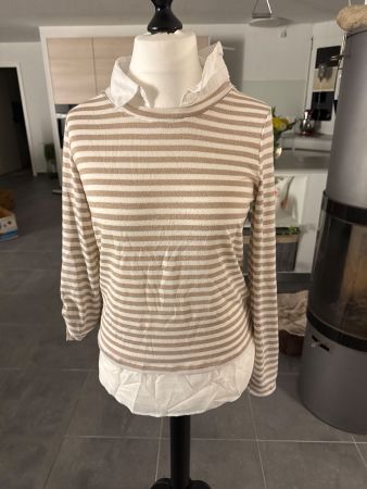 Schickes Streifenshirt Gr. L mit Kragen nacrobe