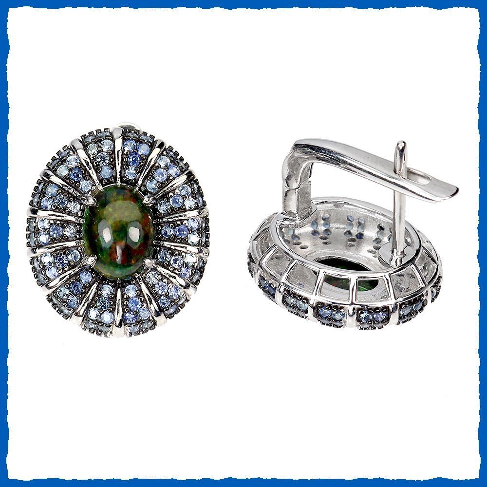 Orecchini pendenti & Orecchini a lobo: Schwarzer Opal - Saphir 925 Silber Ohrringe – Nuovo e nell'imballaggio originale da Oberglatt ZH venduto da Goldfee1 2