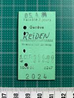 Genève - Reiden, altes Bahn Billett, 1. Klasse, SBB