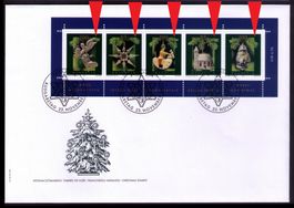 2004_1146_Weihnachtsblock mit Abart HELLER RAND rechts !_FDC