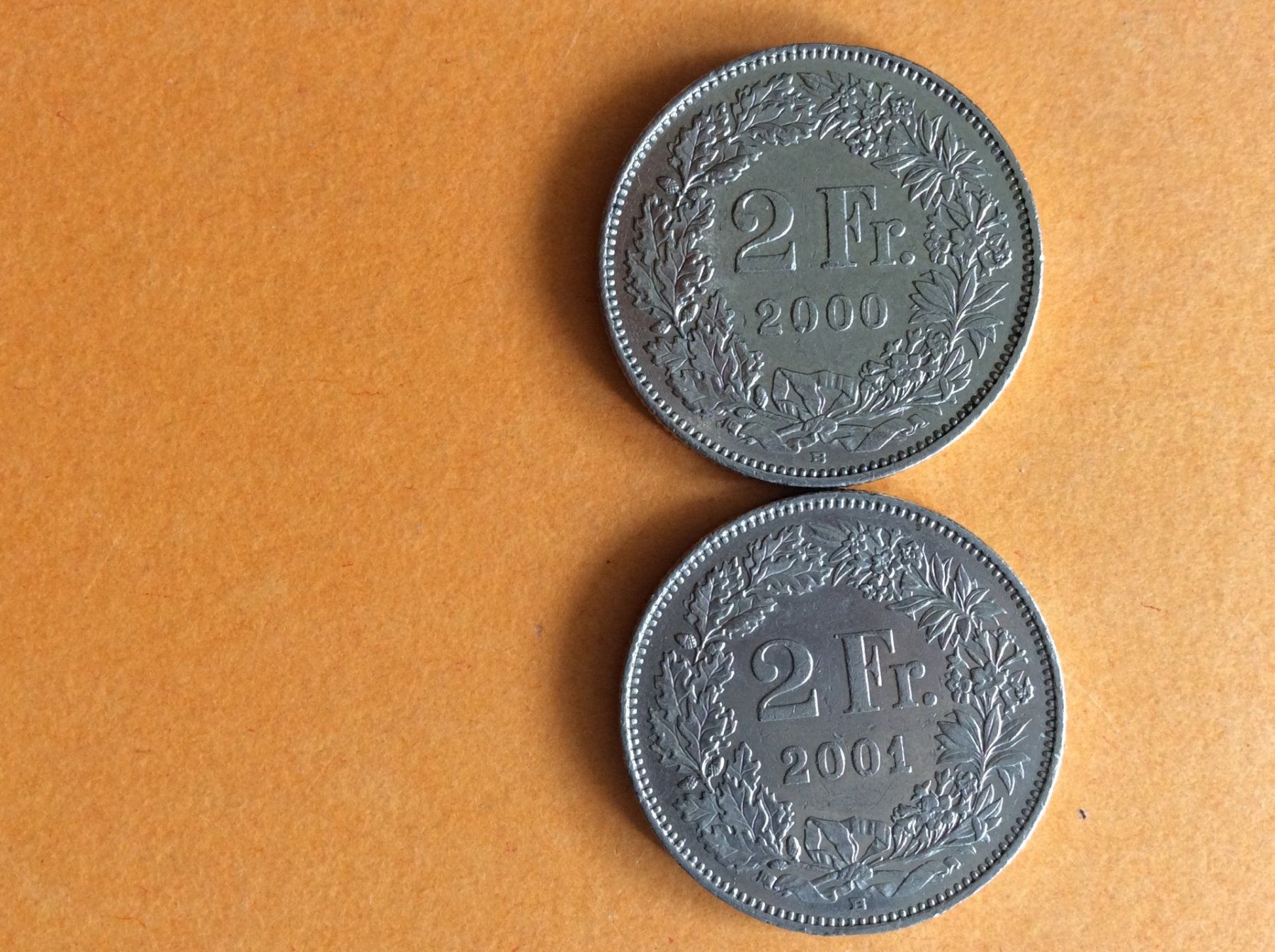 Tutti le monete: 2 francs  2000  +  2001  Jolies – Usato da Genève venduto da pie_fh2d