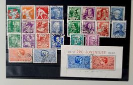 Pro Juventute 1932 - 1937 gestempelt