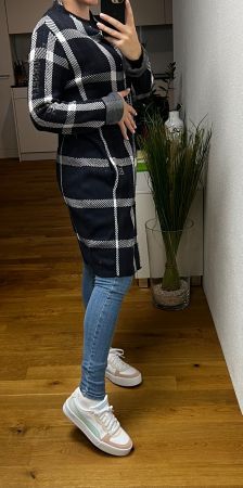 Monari Mantel 38 Jacke kyptka M Karomuster Trenchcoat