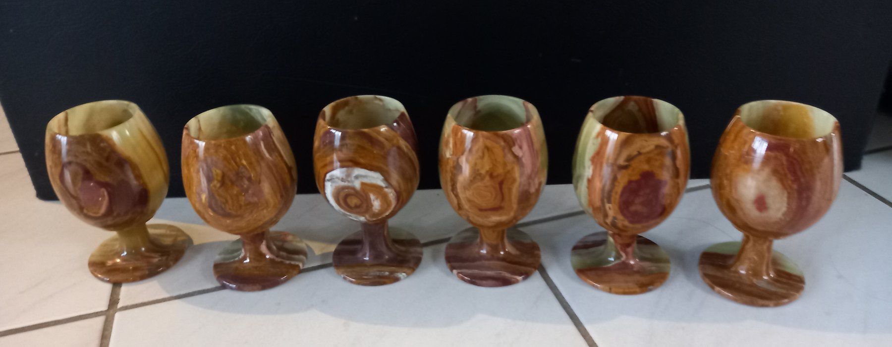 Gläser: 6 Pokale, Kelchen aus Onyx – Neu (gemäss Beschreibung) aus Solothurn von sweyla21