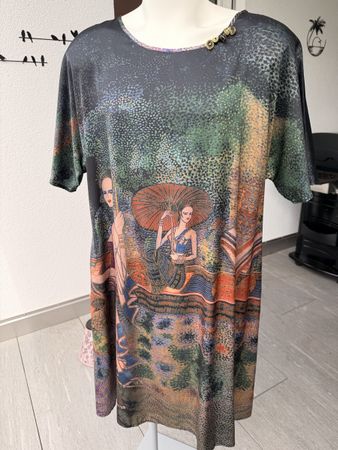 Kleid Damen FLORYDAY XL mit Druck und Knöpfen neuwertig