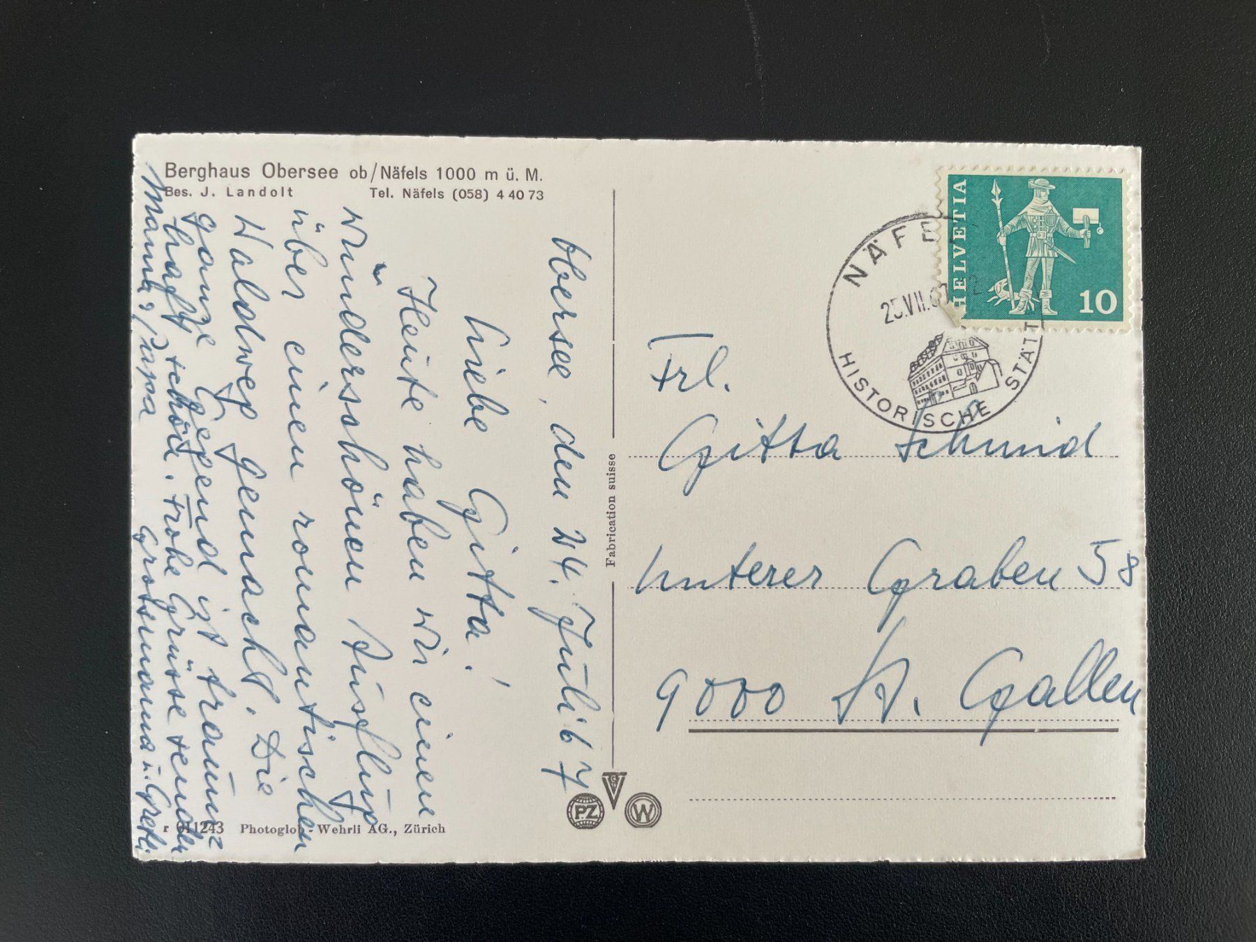Cartoline postali: AK GL Obersee ob Näfels – Usato da Thal venduto da Danny82 1