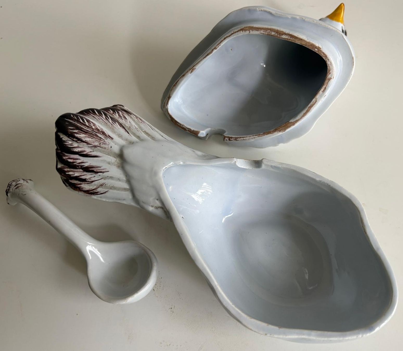 Ciotole: Keramik Sauciere in Form einer Taube 3-Teilig mit Löffel – Usato da Zürich venduto da Pam-Creation 6